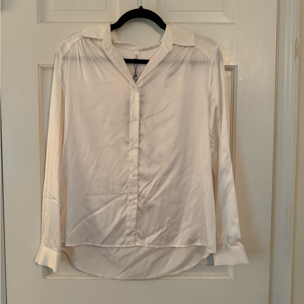 LilySilk Elegant Cream Button Down Shirt